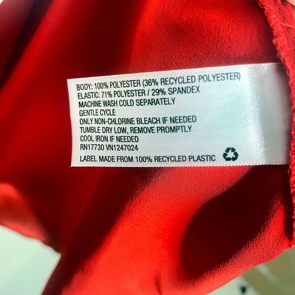 La Ligne X Target Red Smocked Bodice Long Sleeved Square Neck Midi Dress - Picture 6 of 7